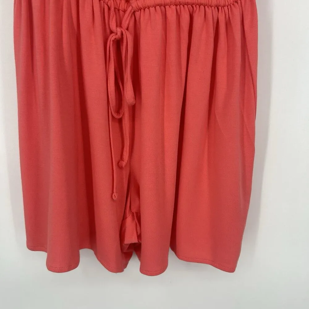 Old Navy Flounce Romper Pink Flowy Drawstring Short Sleeve Summer Size S - Image 5