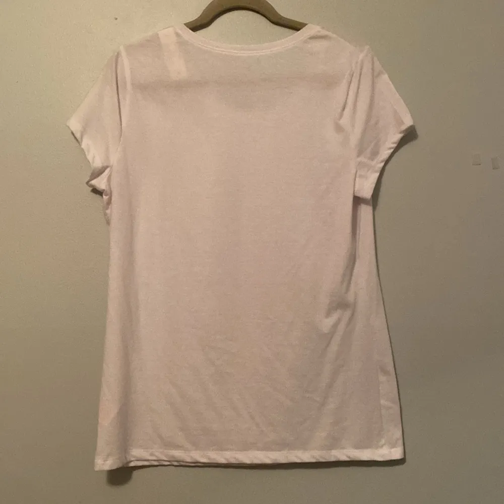 White  Scoop Neck Short Sleeve Tshirt - Image 3
