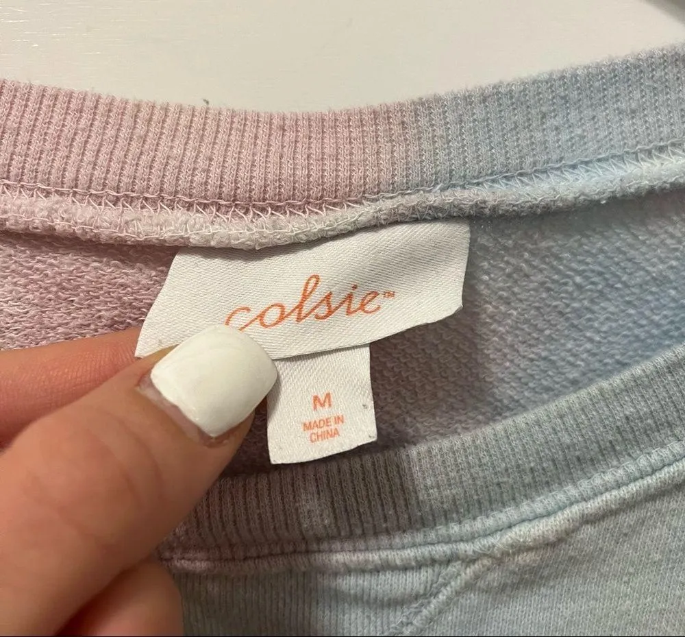 Colsie pastel tie dyed crewneck Size M - Image 4