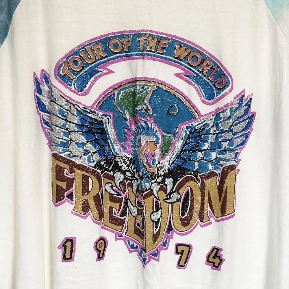 NWT Wst Cst Freedom Tour of the World 1974 Tie Dye T - Image 2