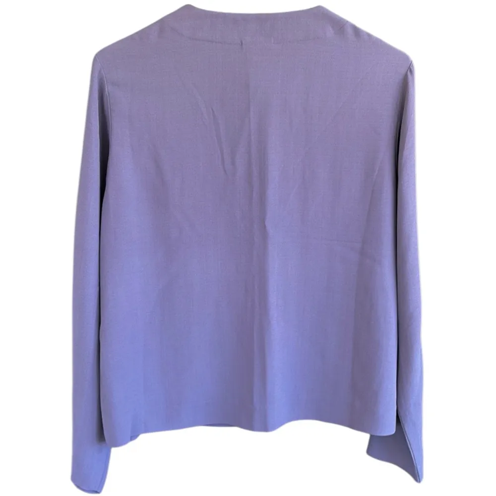 EUC Eileen Fisher One Button Silk Top Deep Lavender Size Small - Image 6