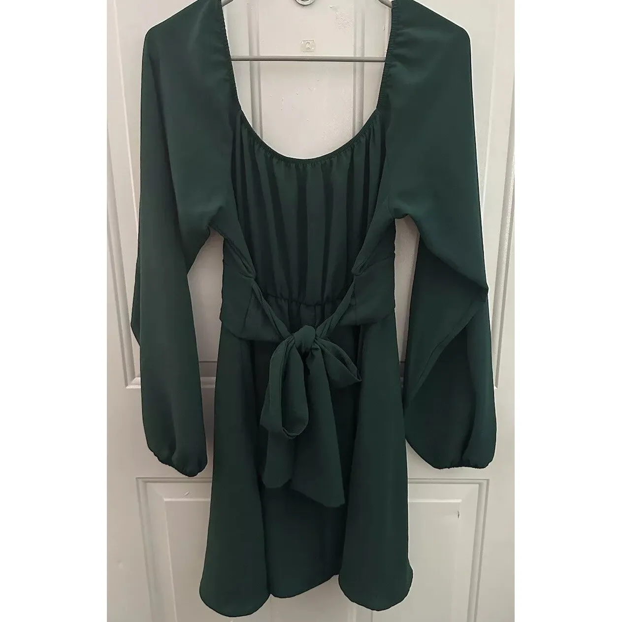 Alter'd‎ State Dark Green Chiffon Long Sleeve Dress Size Large - Image 3