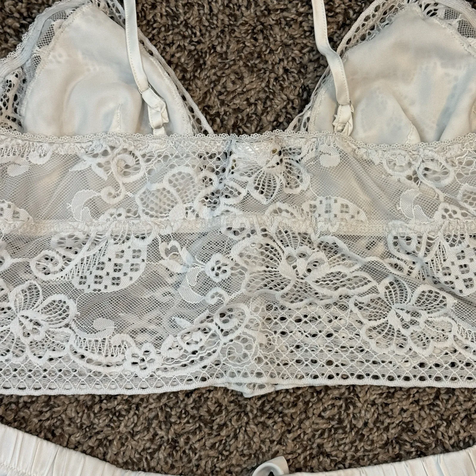 Vintage 90's Seductive Wear By‎ Cinema Lace Lingerie Set Y2K Lace 2 piece Large White Size undefined - Image 9