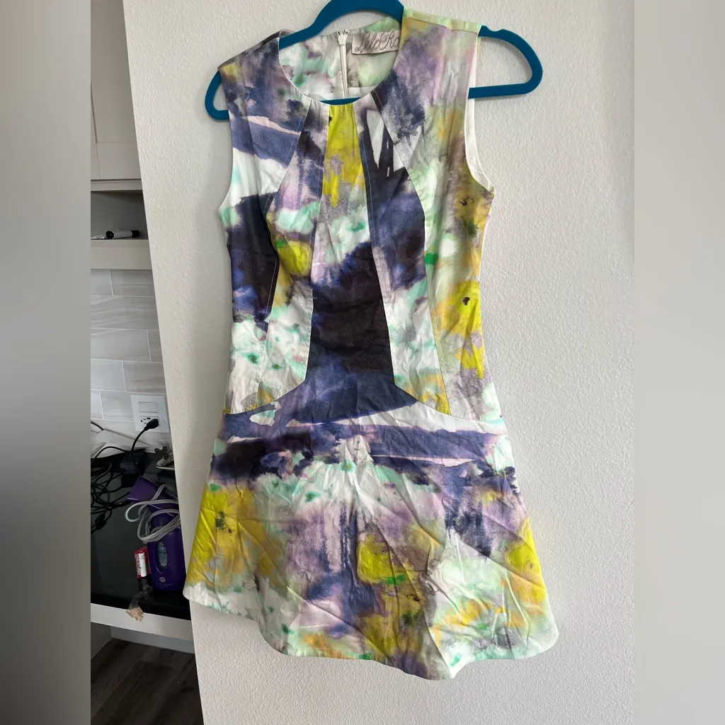 Lela Rose Drop Waist Fit n Flare Multicolor Dress . Green Size 4 - Image 2