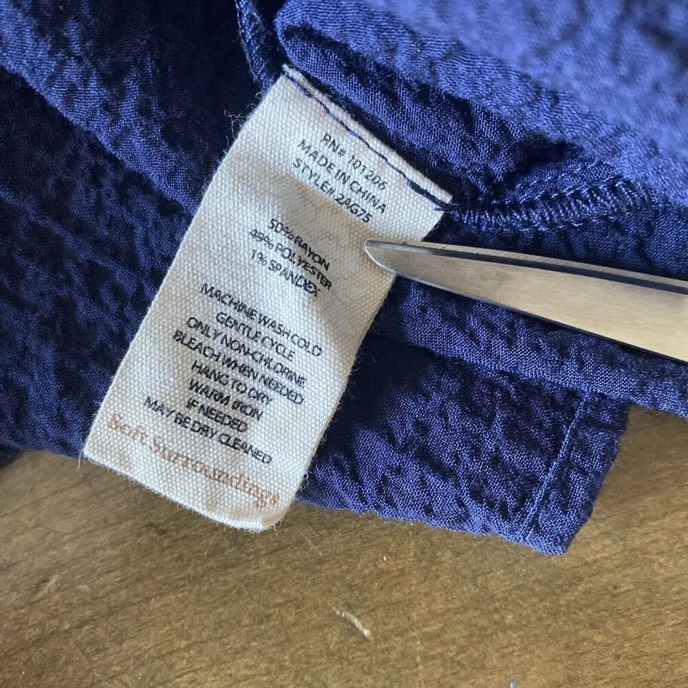 Soft Surroundings Navy Sleeveless tunic‎ top blouse Metal Button Size Large - Image 8