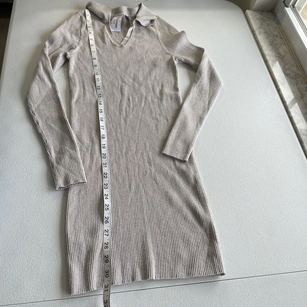 Collusion Mini Dress Ribbed Fitted Long Sleeves Juniors Sz 4 Knit Brownish Gray - Image 9