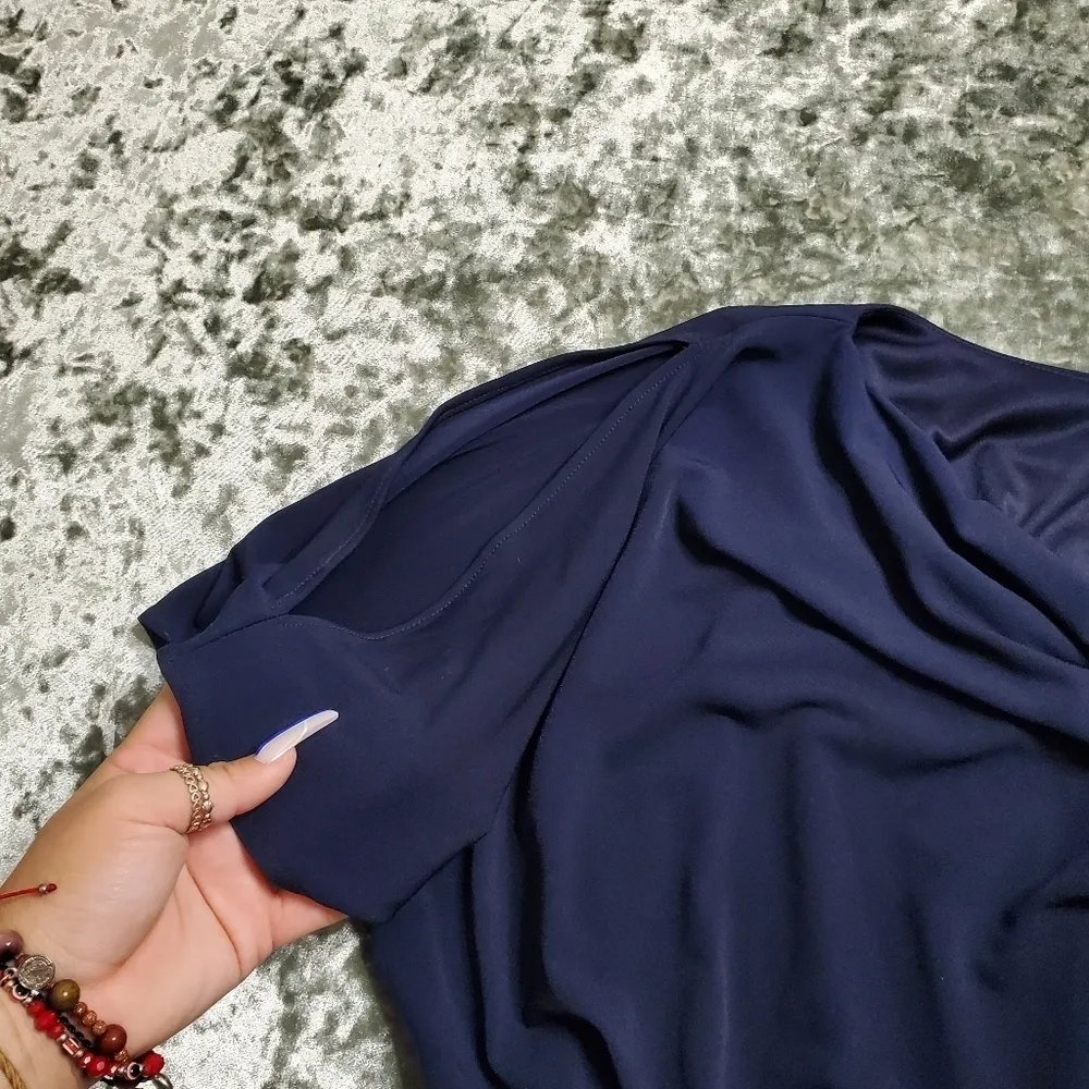 Vince Camuto Navy Wide-Leg Cowl Neck Jumpsuit - Image 12