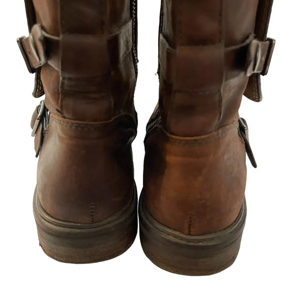 Belle By Sigerson Morrison Brown Leather Snap Buckle Boots Size 8.5 - Image 8
