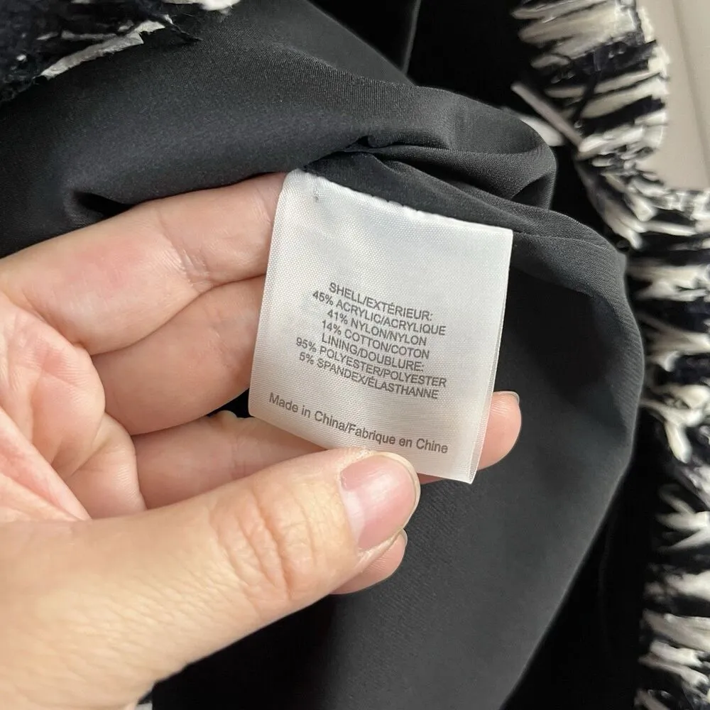 Tory Burch mini Fringe Dress Savora Tweed Sz 6 Boho - Image 7