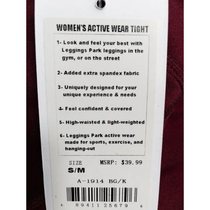 Leggings Park Red and Black Women's Leggings Sz S/M - Image 3