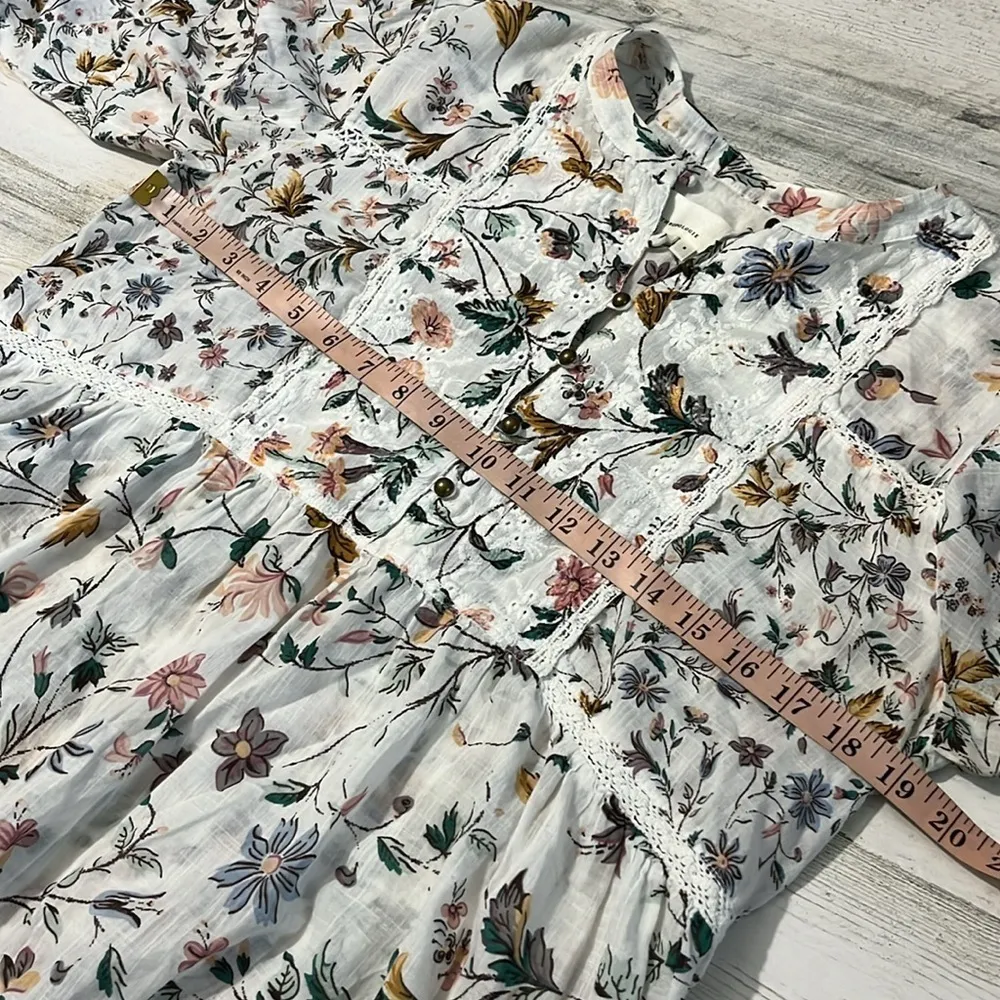 Anthropologie Genevra Lace Trim Peasant Blouse Size Small - Image 10