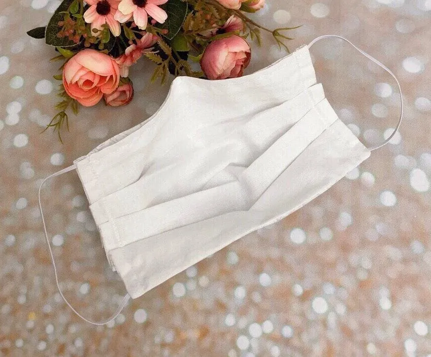 Hydrangea Sketch White Floral Reusable Face Mask Multiple - Image 4