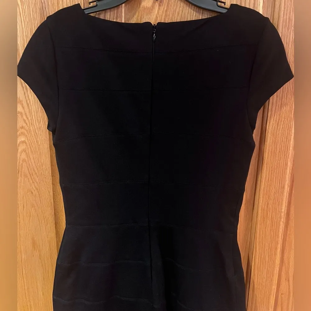 White House Black Market Stretch Ponte Knit Square Neck Ruffle Mini Dress Size 0 - Image 8