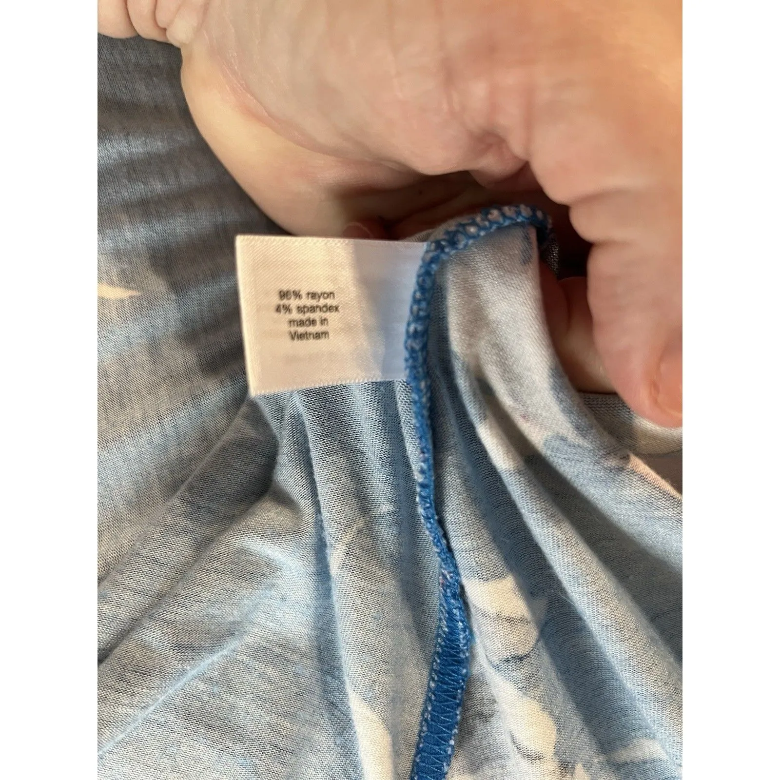 Lane Bryant Blue Floral Midi Dress Size 22/24 Shift Beachy Tropical Resort - Image 6