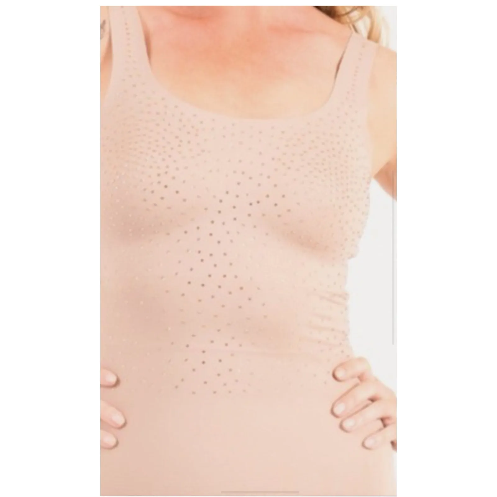 Ruby Ribbon Embellished Fawn Sleek Tank, Size 50 Tan - Image 4