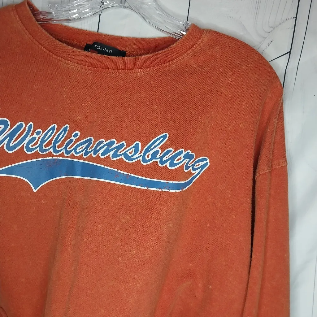 Forever 21 Williamsburg Burnt Orange Cropped Retro Sweatshirt - Image 2
