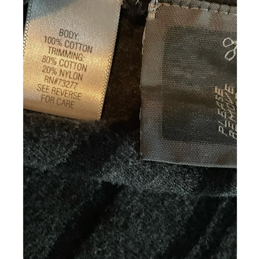 Dana Buchman Black & Gray Striped Knit Boxy Open Cardigan Medium - Image 6