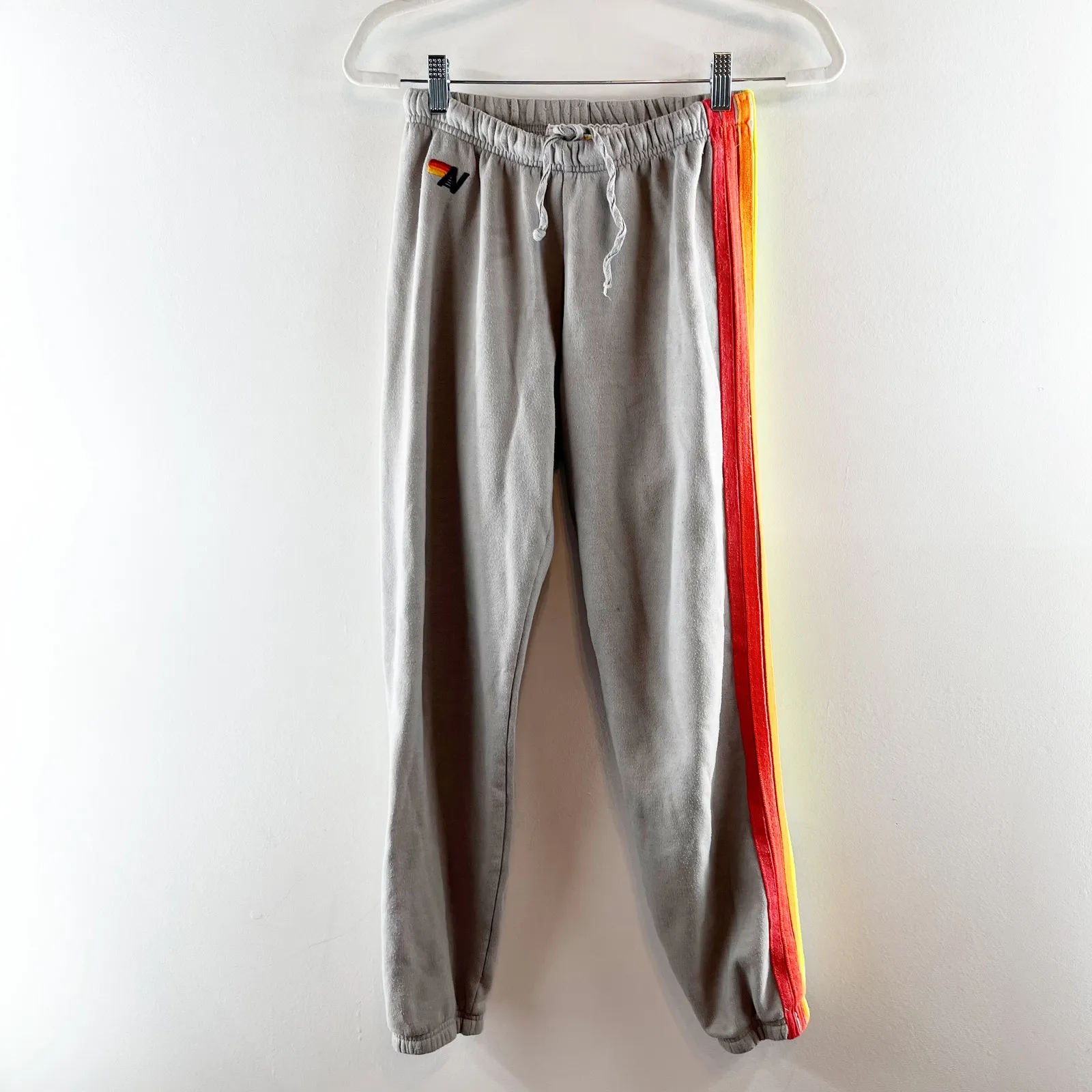 Aviator Nation 5 Stripe Jogger Sweatpants Gray Small - Image 2
