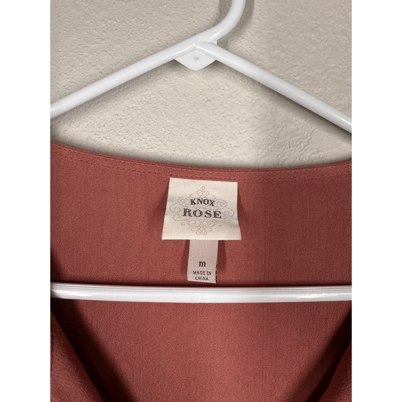 Knox Rose Womens Orange Peasant Top Sz M Boho Flowy Lace Feminine - Image 6