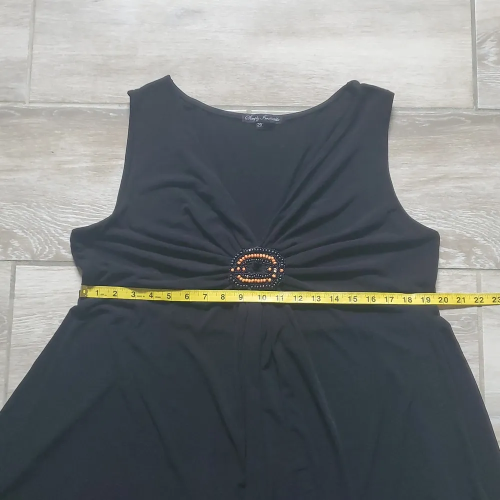 Simply Irresistible Deep V Neck Sleeveless Blouse Black Size 2X - Image 11