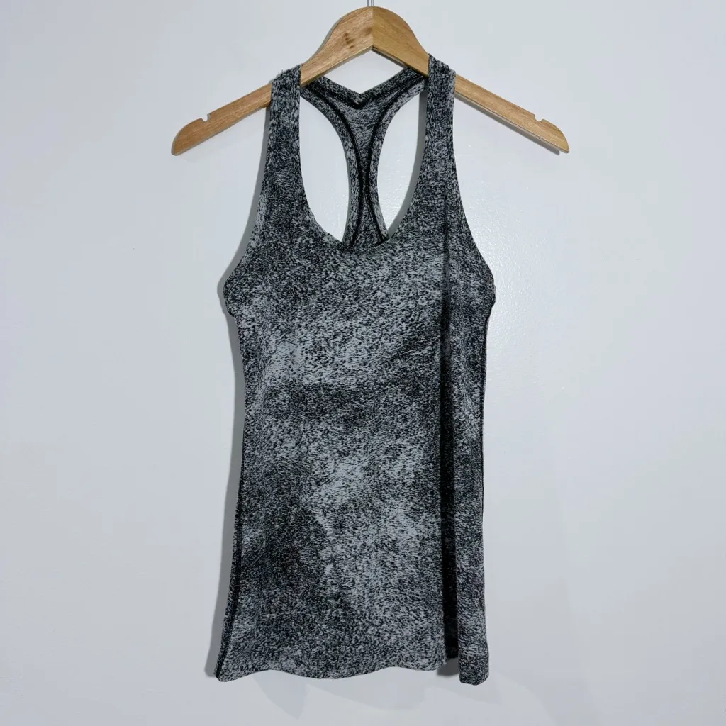 Lululemon Cool Racerback II‎ Luon Spray Jacquard White Black Size 4 - Image 3
