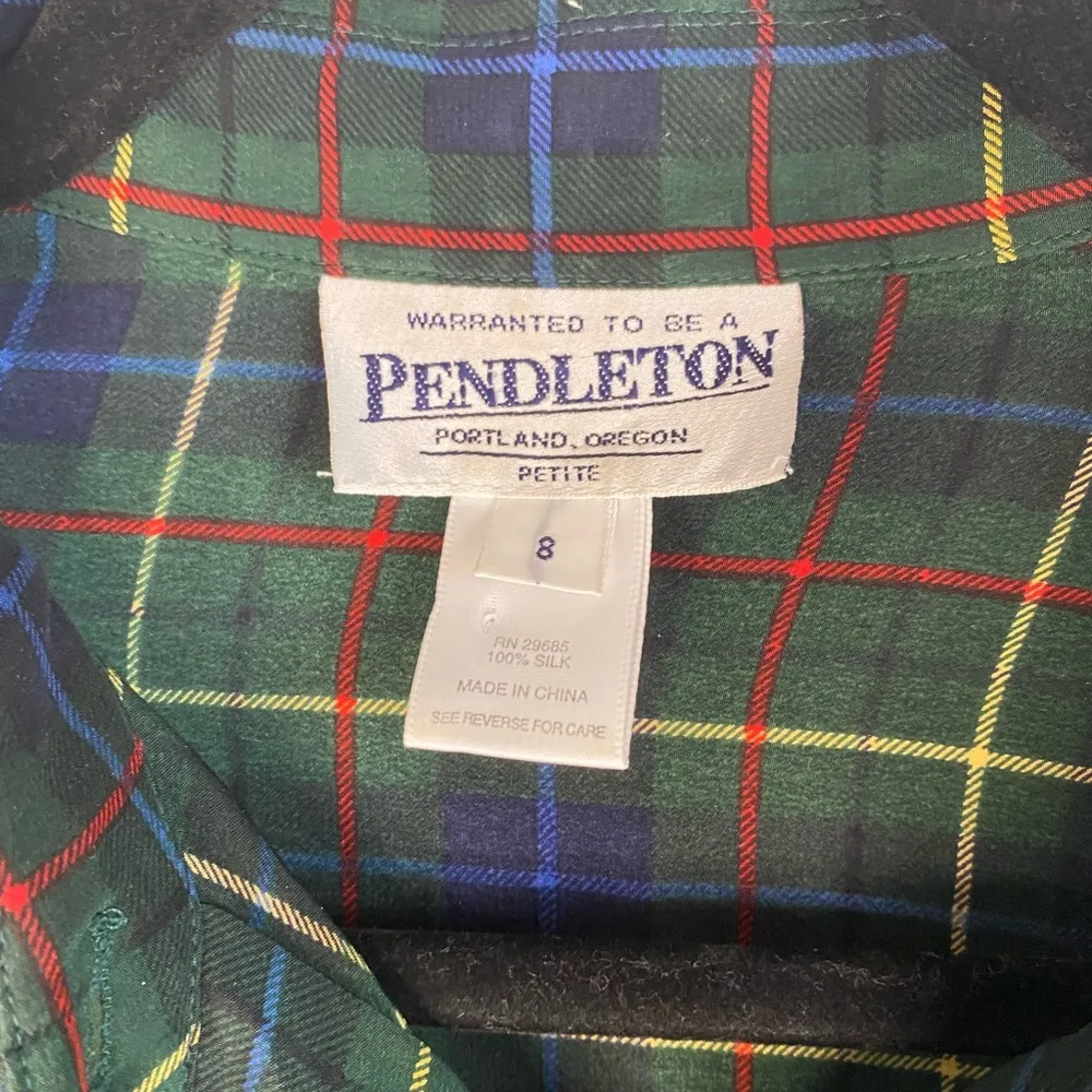 Pendleton green plaid button up shirt - Image 2