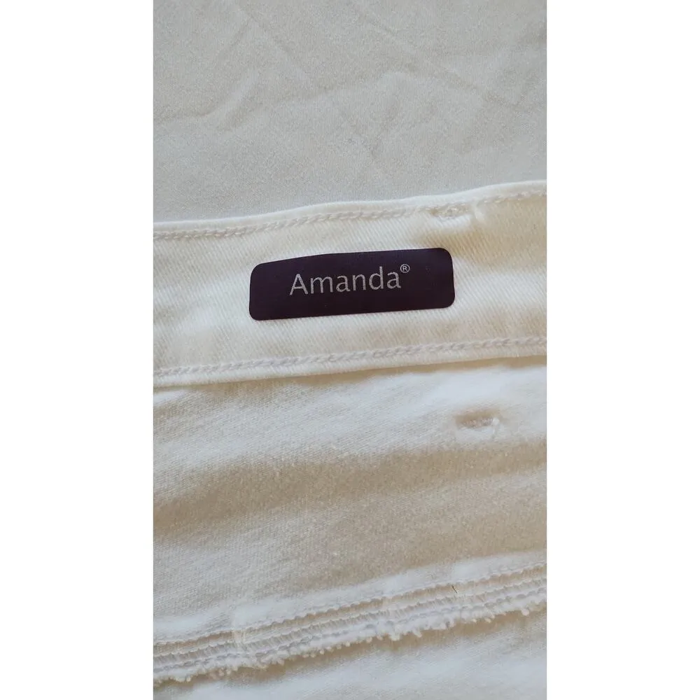 NWT Gloria Vanderbilt Amanda Slimming Jeans Women Size 24W Short Vintage White - Image 8