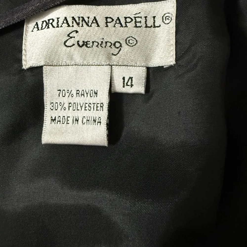 Adrianna Papell Black Strapless dress gown black floral flaw - Image 4