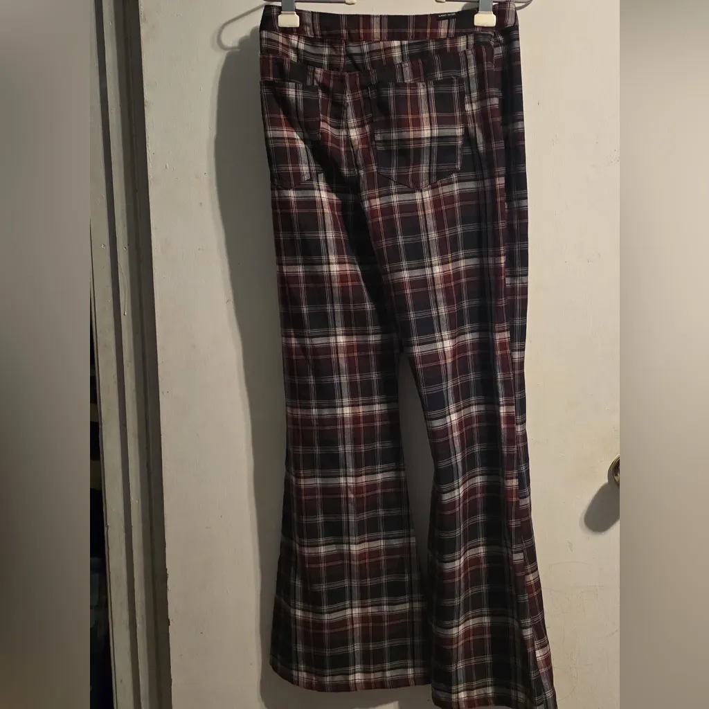 Almost Famous Black and White Plaid Flare Pants - Image 3