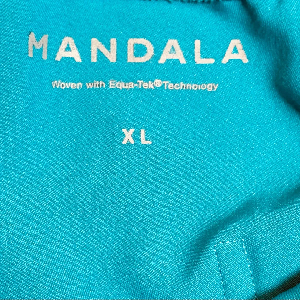 Mandala Teal Scrub Set XL Top & Pants Stretch Athleisure Workwear Blue - Image 13