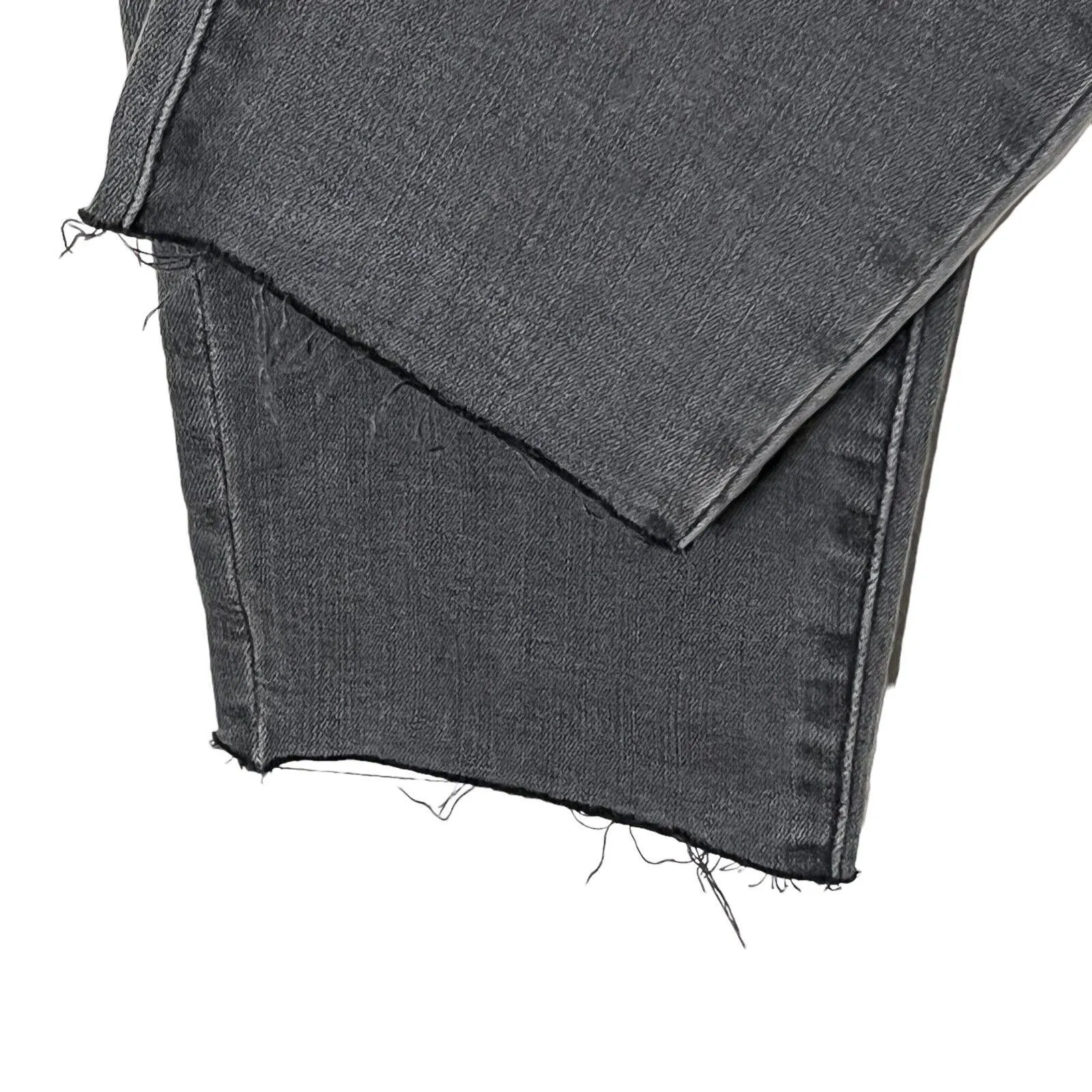 Madewell Jeans Size 27 Black Sea Curvy High-Rise Skinny Raw Hem Ripped - Image 7