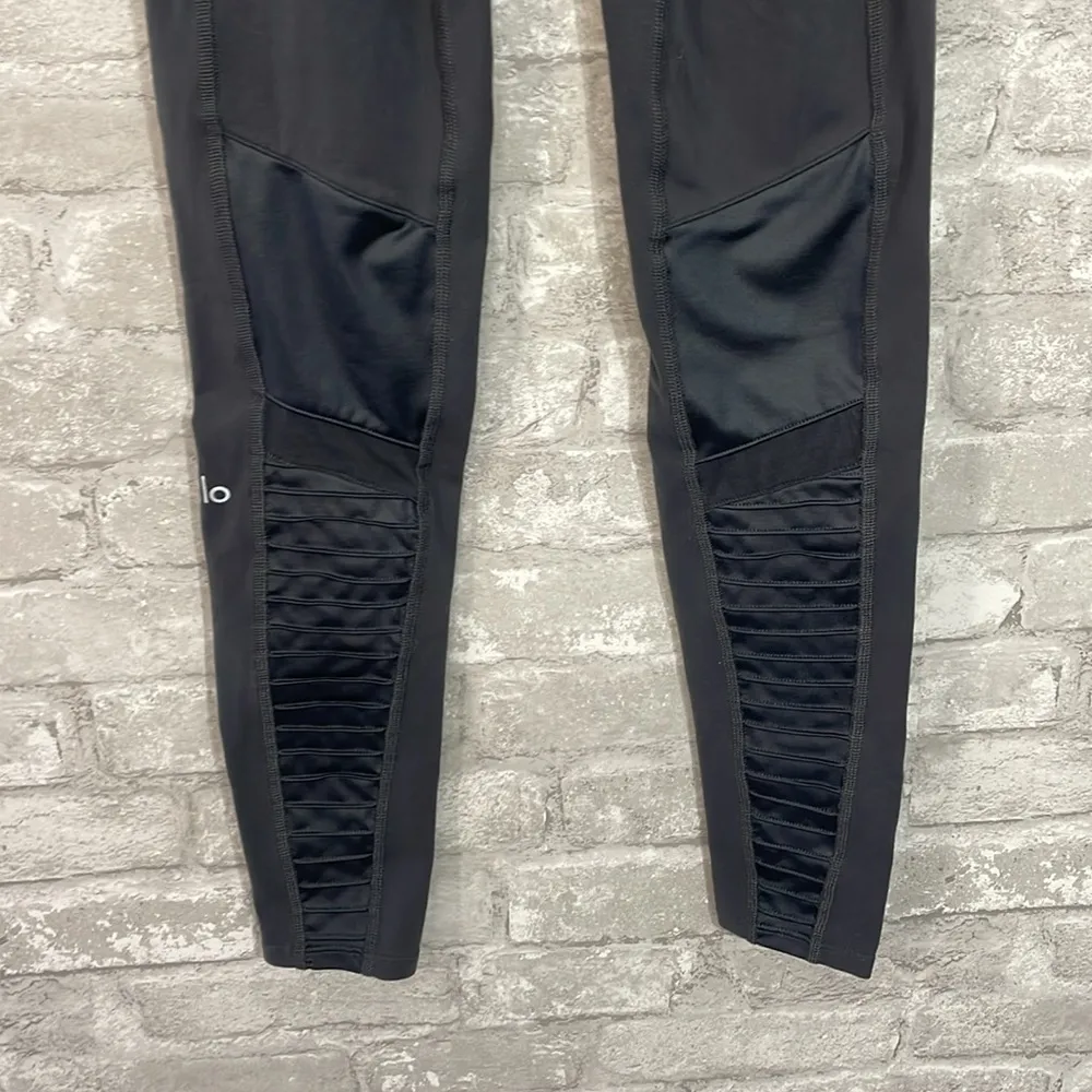 Alo High Waist Moto Sport Leggings with Mesh Panels - Image 6