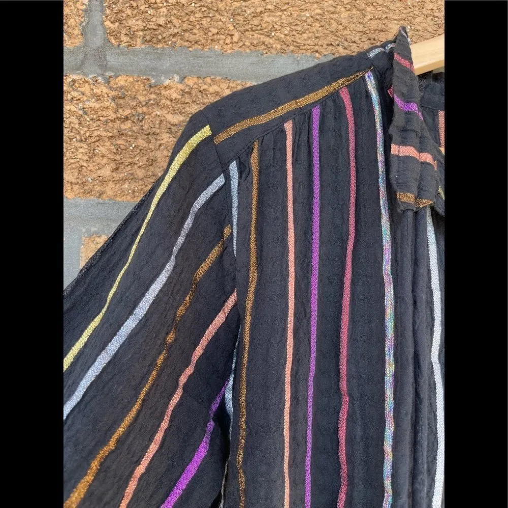 ACE & JIG METALLIC STRIPE TOP BLOUSE XS - Image 5