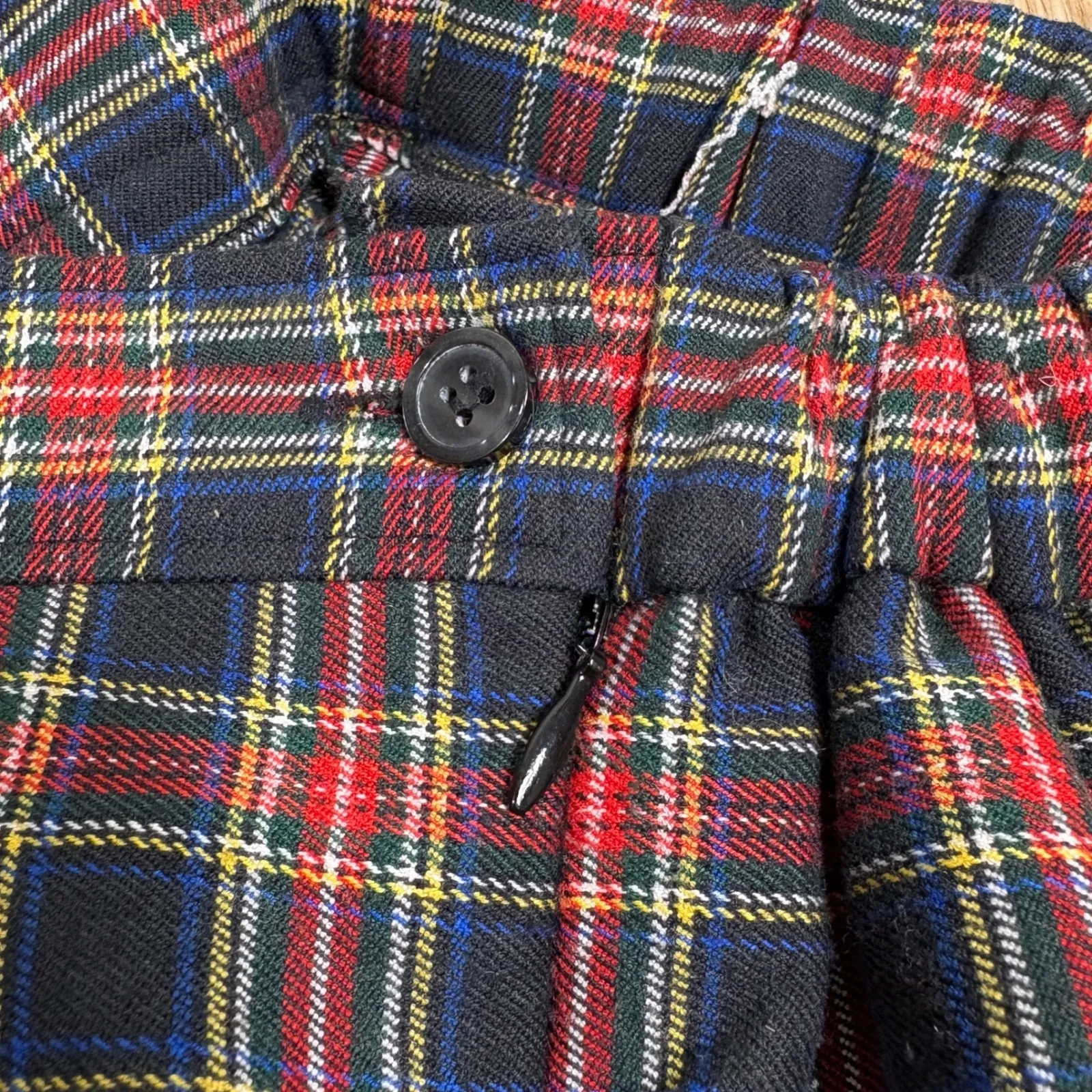 Vintage Counterparts Petites Plaid Stirrup Trouser Pants Navy Red Grunge Size 12 - Image 5