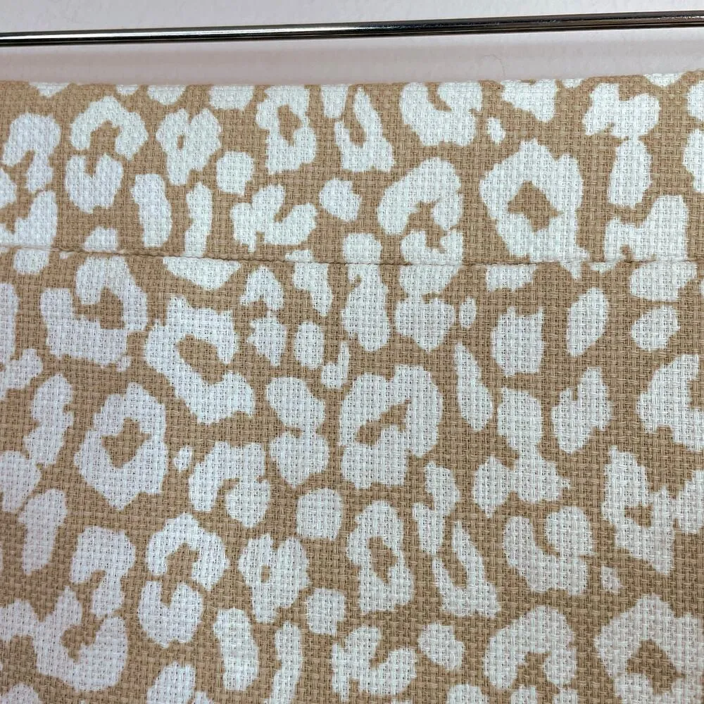 J Crew Cotton Basketweave Tan Khaki Leopard Print Pencil Skirt womens 18 new - Image 3