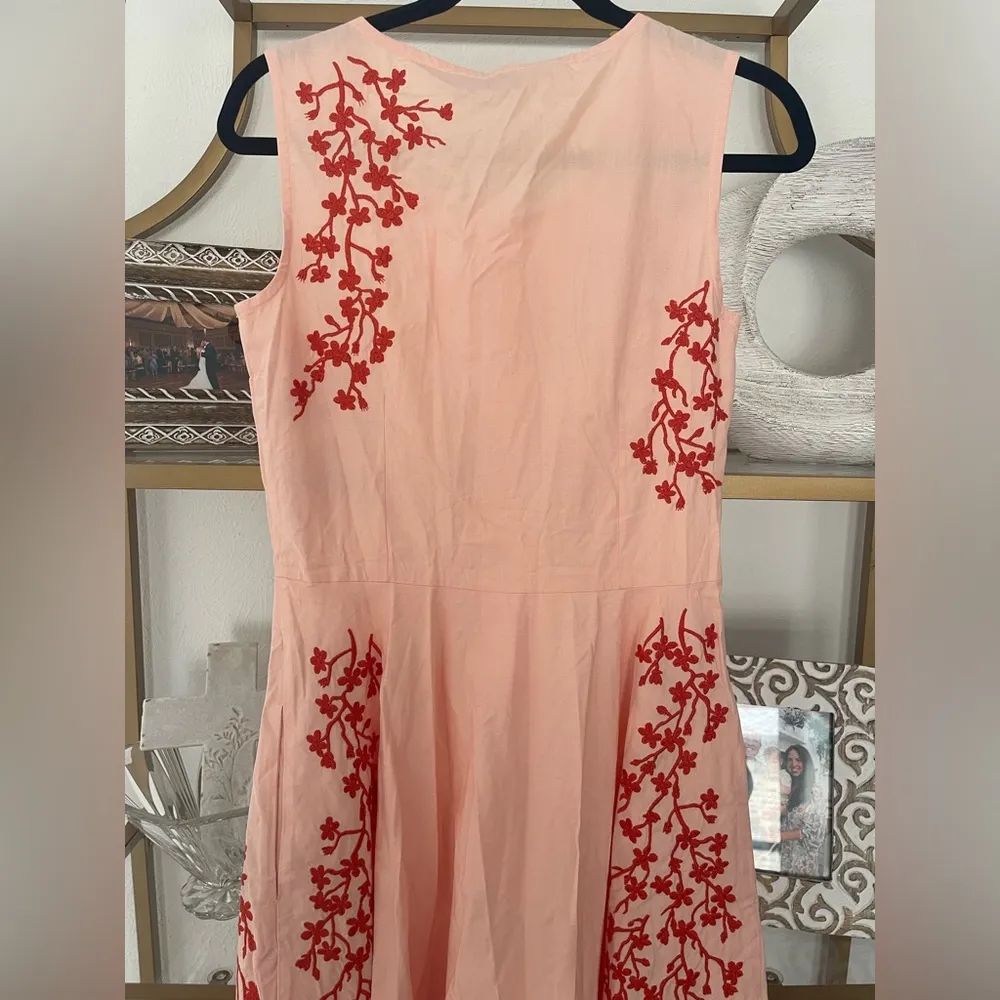 NWT Fanm Mon Nirva Maxi Dress Marassa Peach size Small S Embroidered Sleeveless Pink - Image 7