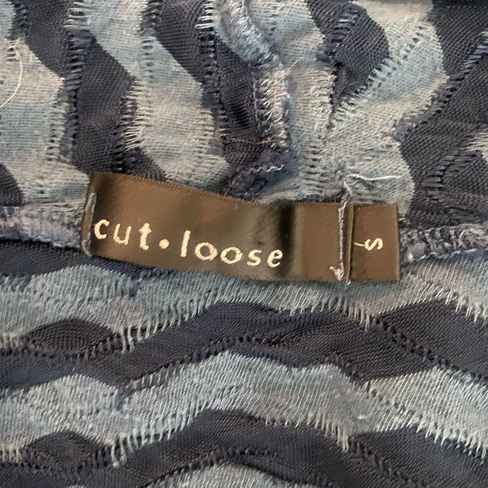 Cut Loose SZ S open front textured cardigan Blue - Image 4