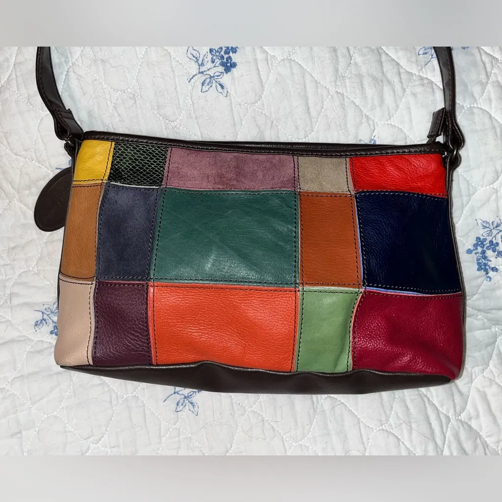 Wilson’s Vintage Leather Patchwork Shoulder Bag - Image 3