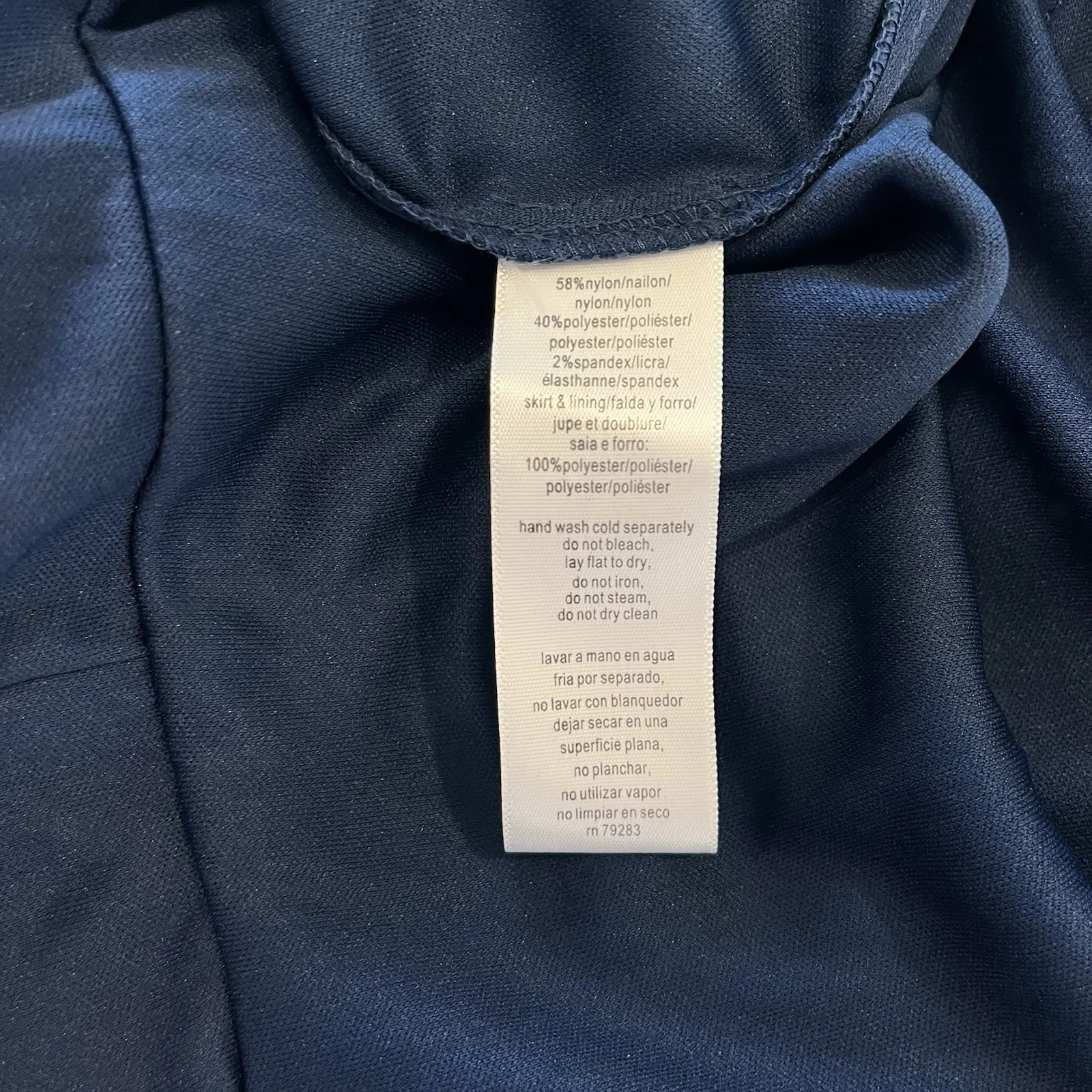 Alex Evening Navy Blue Sequin Lace Chiffon Midi Special Occasion Dress 12 PETITE - Image 13