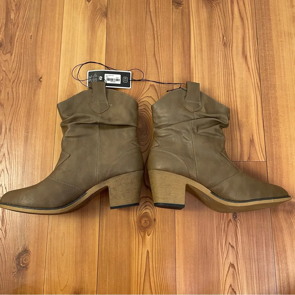 Charles Albert Pull On Brown Mocha Slouch Ankle Cowgirl Cowboy Boots New size 11 - Image 5