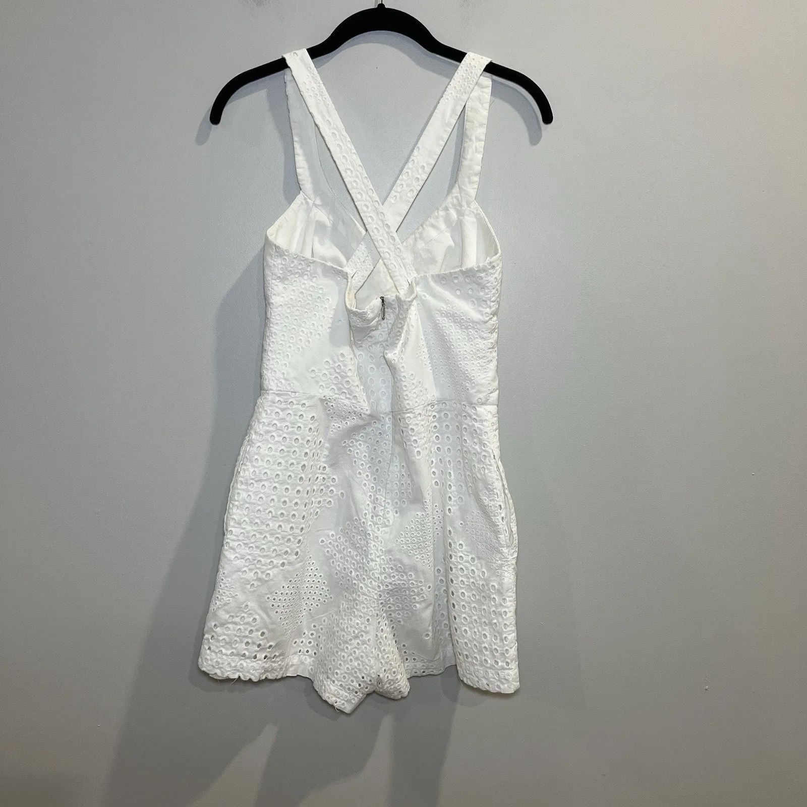 Trina Turk Thalia White Eyelet Romper Women’s Size 4 Resort Vacation Cocktail - Image 4
