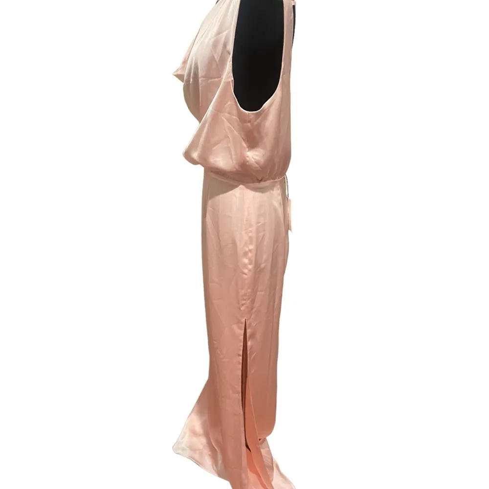 Fame & Partners Libra Satin Cowl Neck Pink Dress size 6 - Image 7