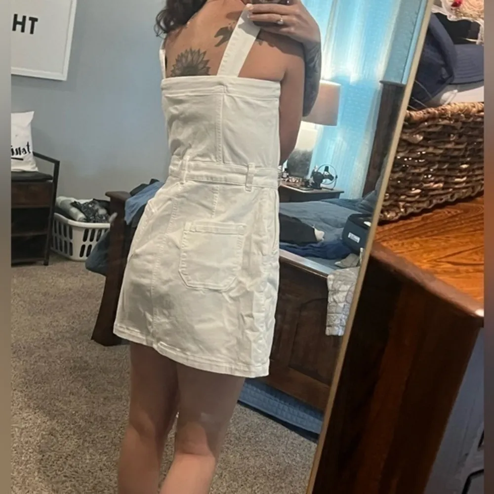 Paige Maddy‎ Denim Button Front Sleeveless Dress Crisp White 7856208-4520 Size 8 - Image 8