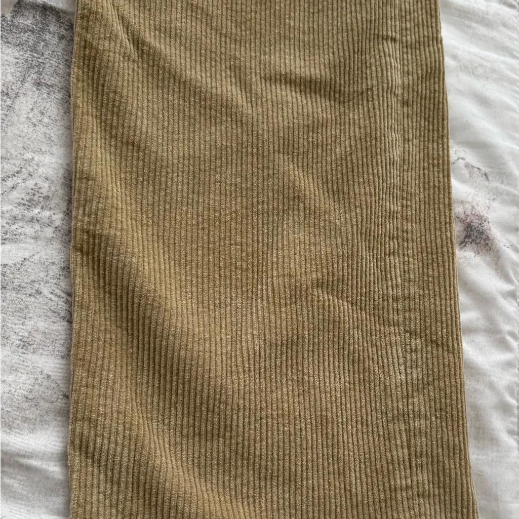 Motel Rocks Beige Corduroy tan wide leg pants, size S casual high rise cottage - Image 14