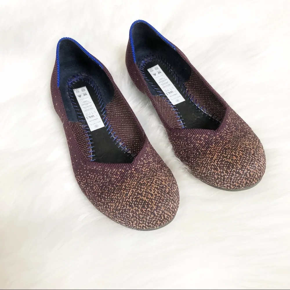 Rothy’s the Flat Eggplant Metallic Sz 6.5 - Image 6