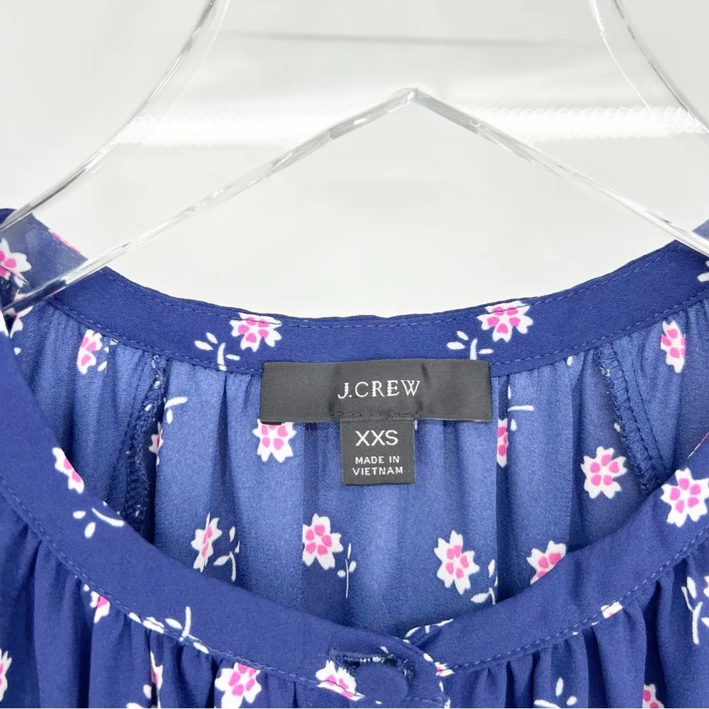 J.Crew Flutter Sleeve Midi Dress XXS Bandana Floral Print Blue - Image 5