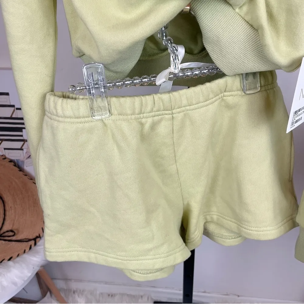 NIA the brand Cora Sweatshirt and Short Set Green - Image 3