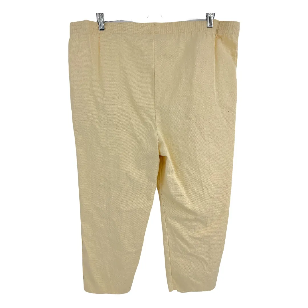 American VINTAGE US 18 80's Plus Size Yellow Mom Jeans Tapered Leg Cascade Blues - Image 2