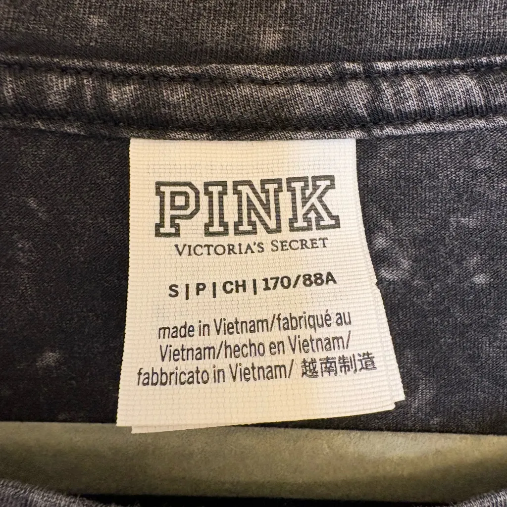 PINK Victoria’s Secret Ruched Mini Dress S – Black Acid Wash Y2K Streetwear - Image 4