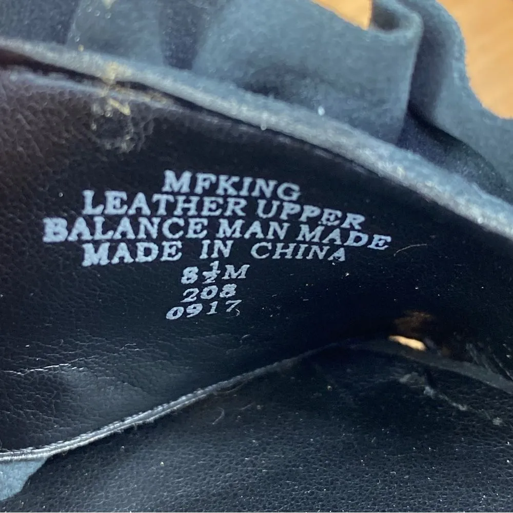 Marc Fisher King Pearl Ruffle‎ Block Heel Suede Sandal Black 8.5 - Image 12